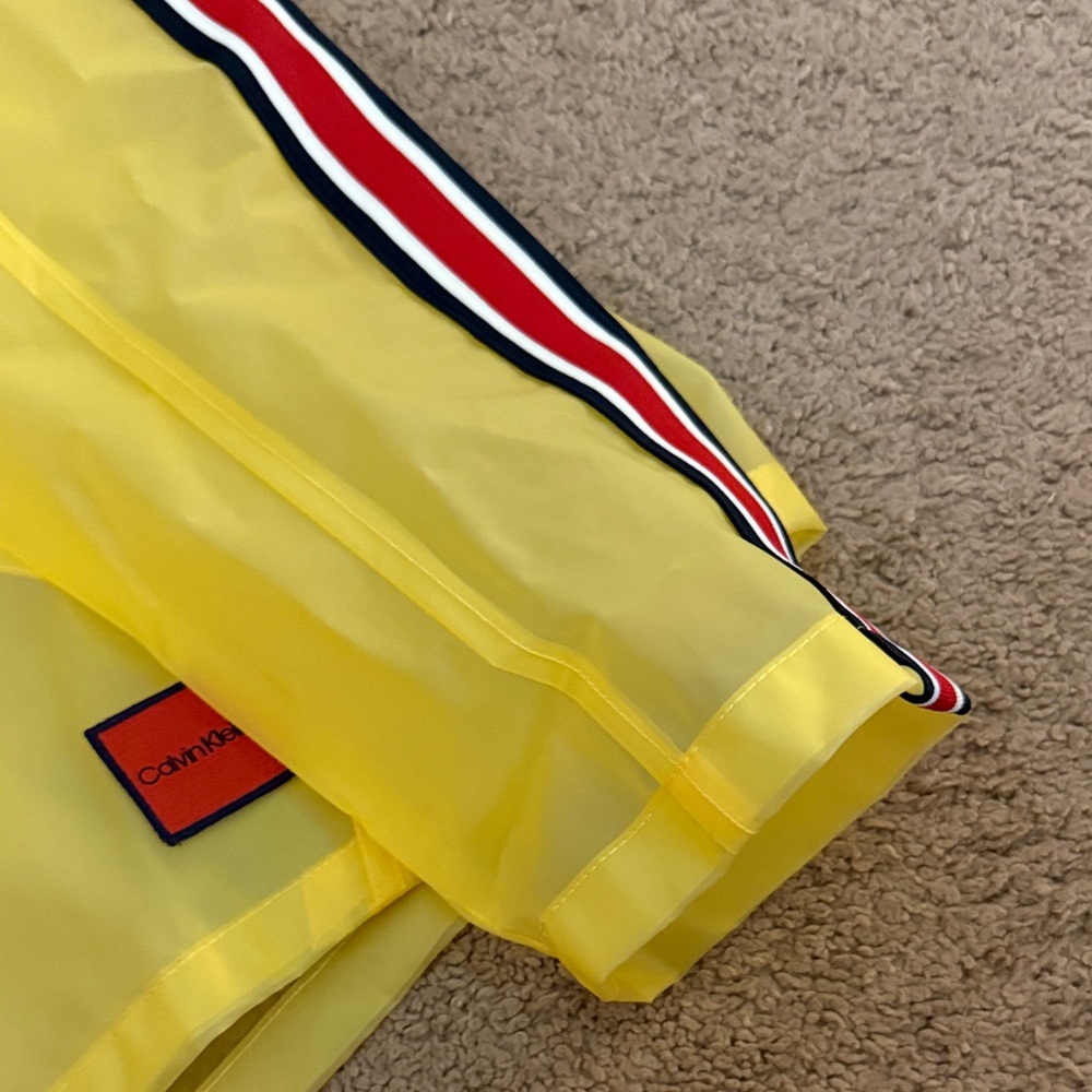 Calvin Klein Yellow Rain Coat with Red Logo - Picture 4 of 7